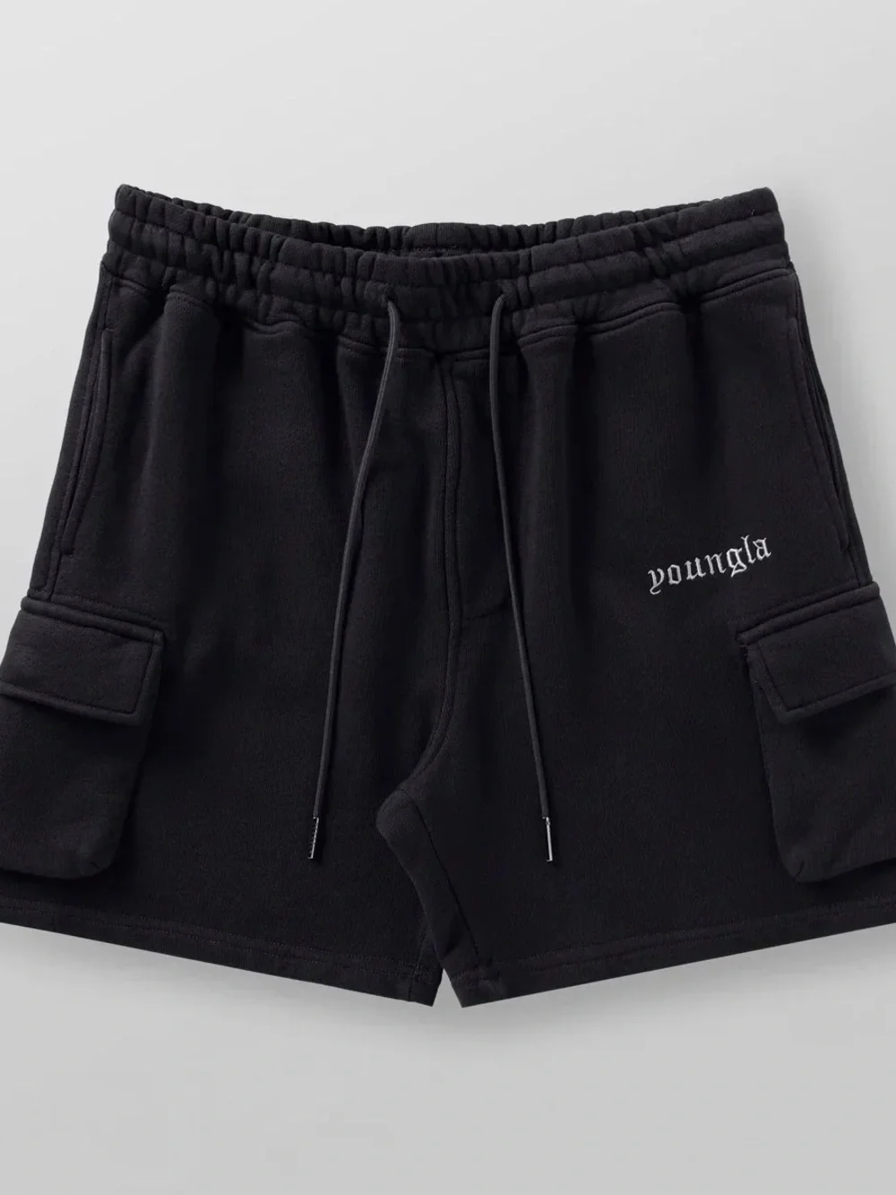 YoungLA Black Cargo Cotton Shorts Size Medium